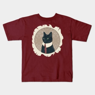 Classy Cat Portrait Kids T-Shirt